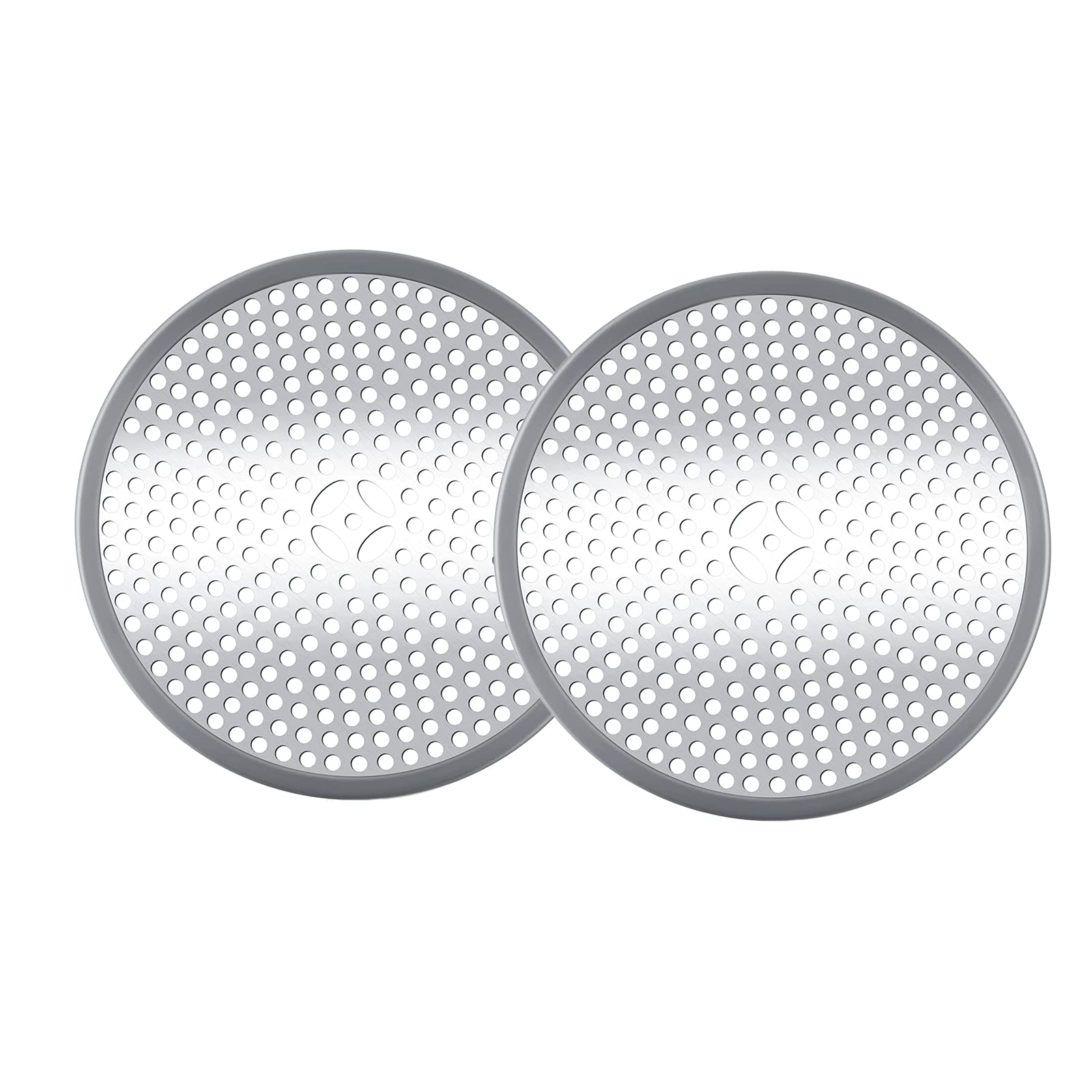 2Pack Shower Drain Hair Catcher Stainless Shower Drain Protector Mesh Steel and Silicone Sink Strainer Drain Filter Shower Plughole Cover Prevent Drain Clog for Floor, Tub, Bathroom, Kitchen, Flat