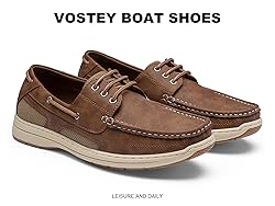 Vostey Men's Loafers & Slip-ons 3-Eye Boat Shoes