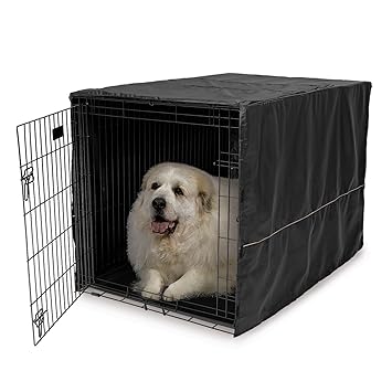 Midwest Homes For Pets Quiet Time Crate Cover Black Polyester 48.5