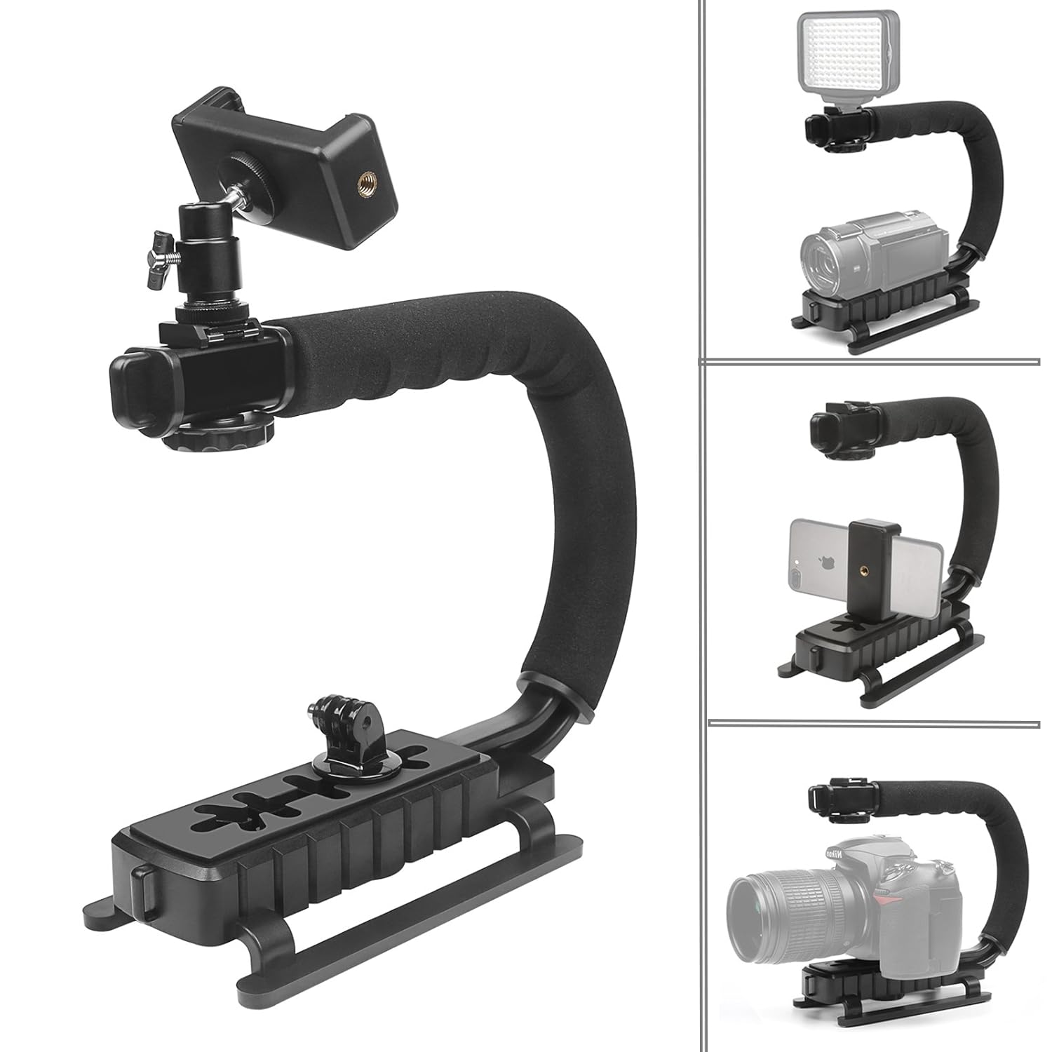 Stabilizzatore Per Smartphone E Fotocamera - Maniglia Pieghevole, Con Custodia, Per Video Professionali - Foto 5