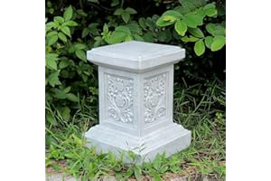 TB TIBAG Classic Statuary Stand Outdoor Pedestal Sculpture Decor Plinth Base Riser, Garden or Home Resin Statuary Pedestal, 12.6" Tall, 7.3 Pounds
