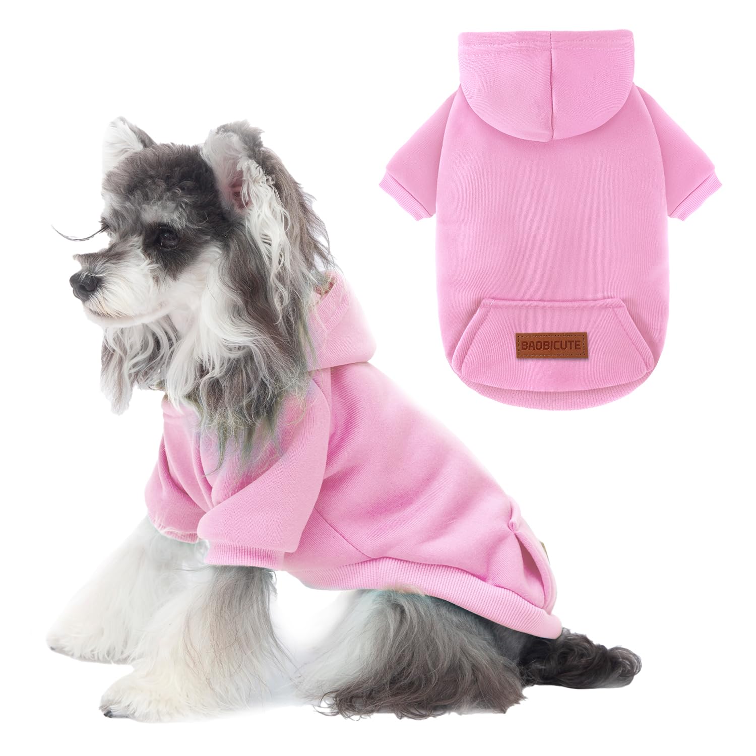 Photo 1 of 1 Pack Dog Hoodie Warm Hood Dog Sweater Cold Weather Small Dogs Sweatshirt Comfort Pet Clothes for Small Medium Dogs with Pockets Cats Chihuahua Clothes for Male Female Girl Boy Sporty Daily Wear