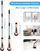 Leebein Electric Spin Scrubber Cordless 300/400RPM 12-54in Extendable Rose view 3
