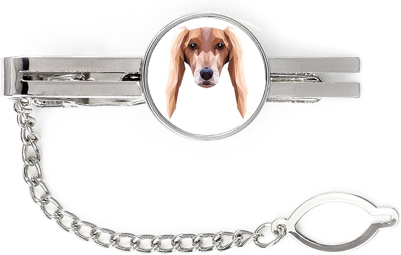 Amazon Saluki タイピン クリップと犬の絵 エレガント 幾何学模様 タイピン タイタック 通販