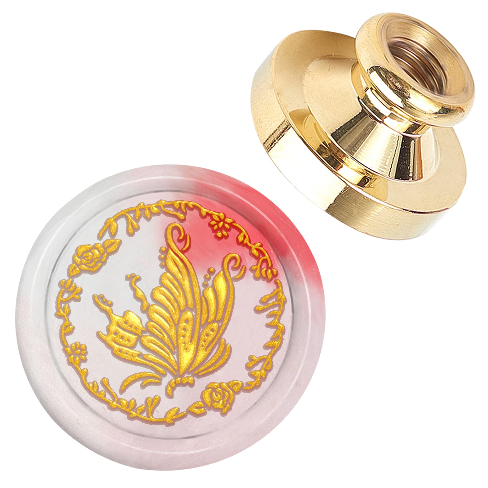 CRASPIRE Wax Seal Stamp Head Butterfly Removable Sealing Brass Stamp Head 25mmfor Creative Gift Envelopes Invitations Cards Decoration