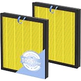 LINNIW Vital 100S Pet Filter for LEVOIT Vital 100S-P Air Purifier, 2 Pack | 3-in-1 Vital 100s-P Filter with Activated Carbon Filter, Replace Part #Vital 100S-RF, LRF-V102-YUS, Yellow