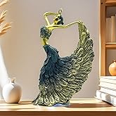 XINDAM Elegant Peacock Art Figurine Dancer Statue Decorative Home & Office Figurines Home Office Display Craft Living Room Decor Ornaments for Tabletop
