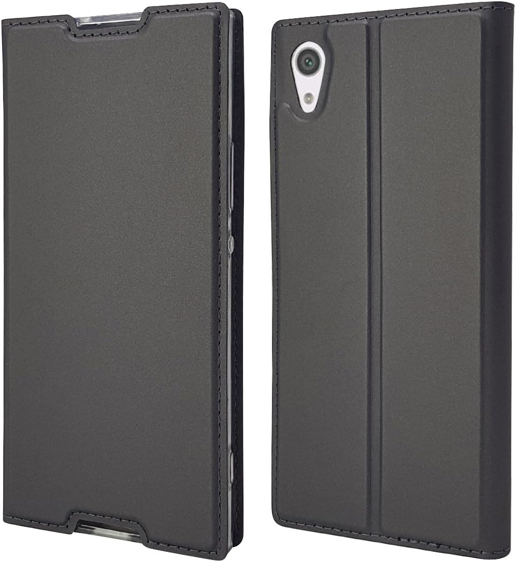 Cavor Sony Xperia XA1 Case, Classic PU Leather Wallet Case Slim Folio Book Cover with Credit Card Slots, Cash Pocket, Stand Holder, Magnet Closure for Xperia XA1 (5")-Black