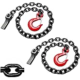 SENKEYFE Grade 80 Trailer Safety Chains - 35 Inch Tow Chains with 5/16" Clevis Slip Hook and Chain Retainer, Trailer Chains 21,000 lbs Break Strength for Lifting,Towing and Transporting(2-Pack)