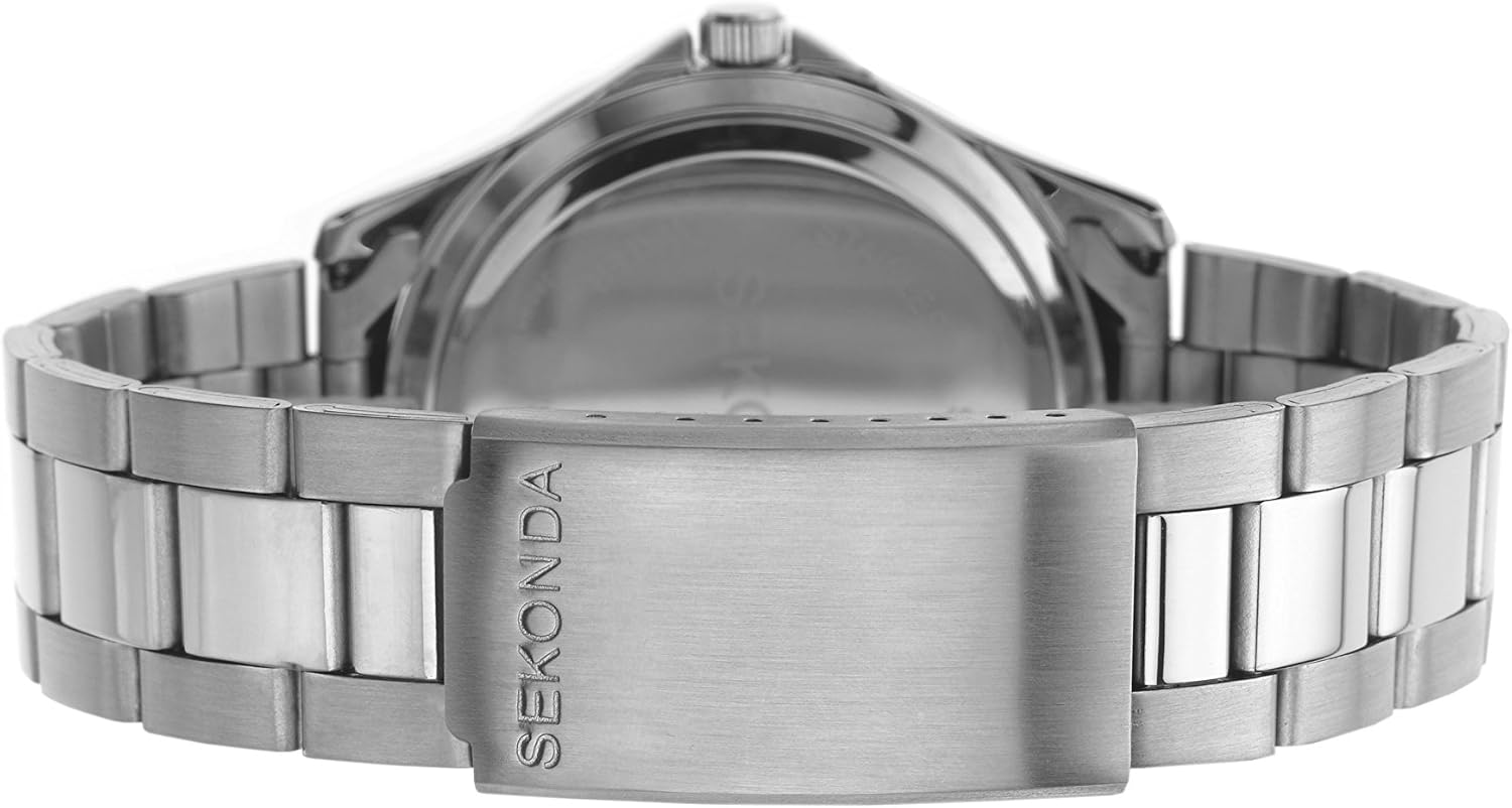 Sekonda Men's Quartz Watch with Black Dial Analogue Display and Silver Stainless Steel Bracelet 1171.27 - Image 4