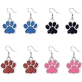 QLUYCKW Cute Cat Dog Paw Style Dangle Drop Earrings Lovely Cat Dogs Footprint Fashion Earrings Charm Animal Feet Claw Jewelry for Women Pet Enthusiasts