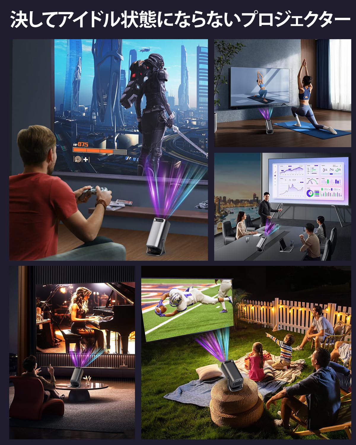 Projector, Household Use, 22,000 LM, Bluetooth Remote Control, Android TV 12.0, 4K Compatible, 270° Rotation, Projector, Compact, High Brightness, Realistic 1080P, Ceiling Projection, Wi-Fi