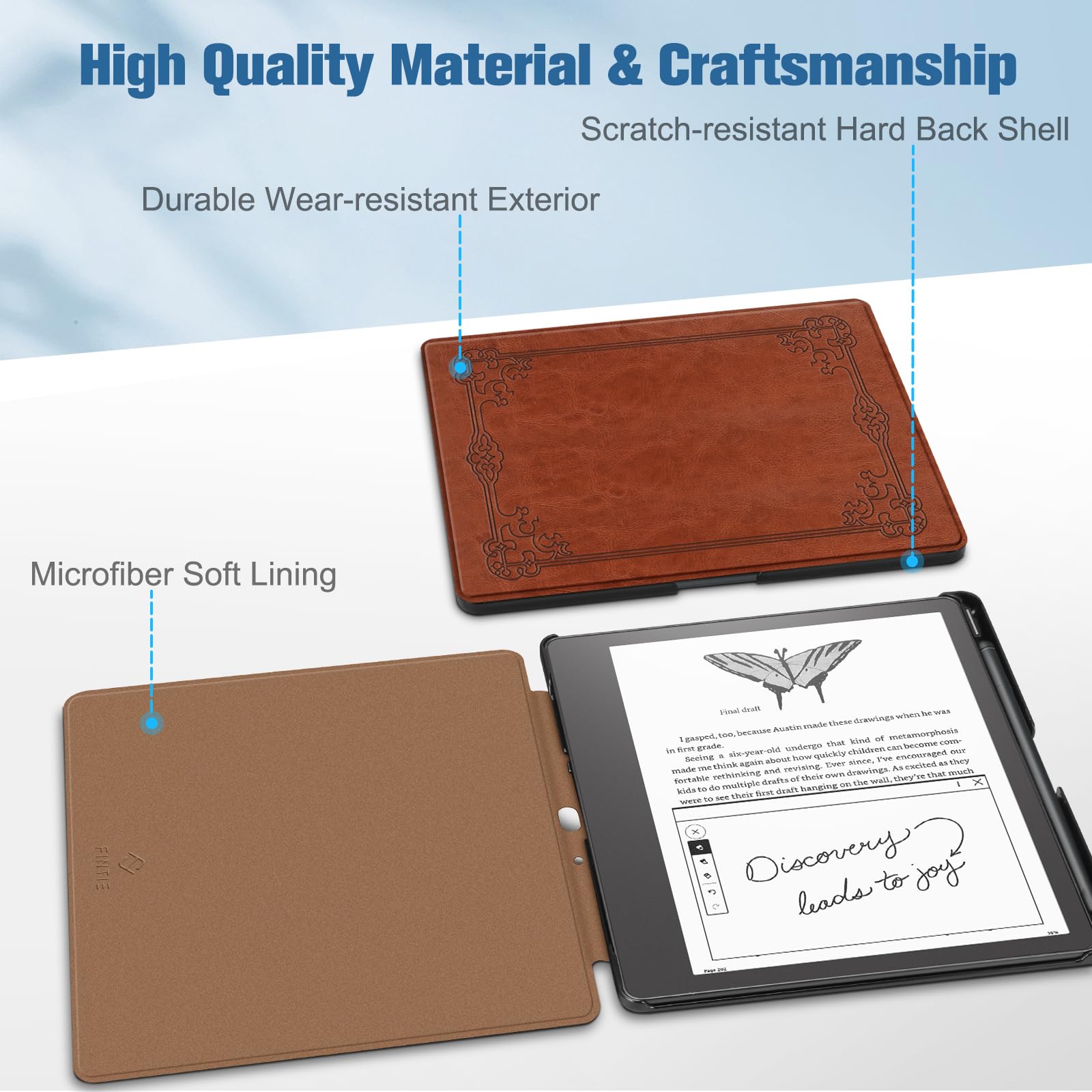 Fintie Slim Case for Kindle Scribe - [Built-in Pen Holder] Lightweight PU Leather Folio Cover with Auto Sleep Wake for 10.2