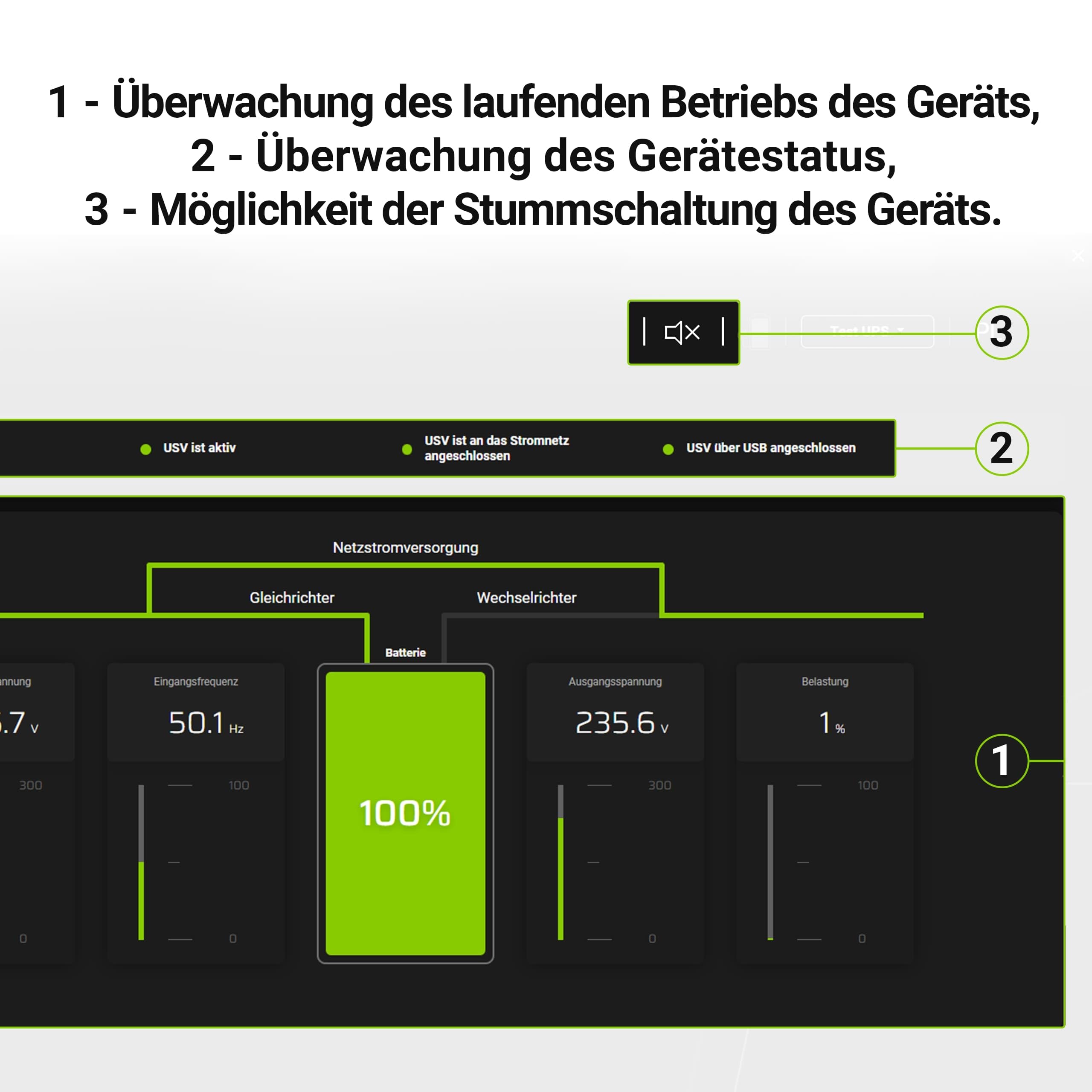 Green Cell USV 600-999VA 360W UPS Unterbrechungsfreie Stromversorgung mit spezielle Anwendung Überspannungsschutz 230V Line-Interactive Spannungsregelung AVR USV-Anlage USB/RJ11 2X Schuko LCD Display 4
