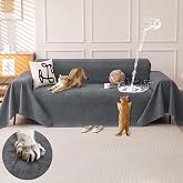 OstepDecor Waterproof Couch Covers for Pets, Couch Protector from Cat Claws | Washable Sofa Cover for Dogs, Non Slip Furniture Protector for Sofas, Loveseats &amp; Sectionals, 71"x118", Dark Grey