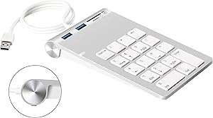 Cateck USB Numeric Keypad with USB 3.0 Hub and SD/TF Card Reader Combo for iMac, MacBook, MacBook Air, MacBook Pro, Mac Mini, PCs and Laptops ­