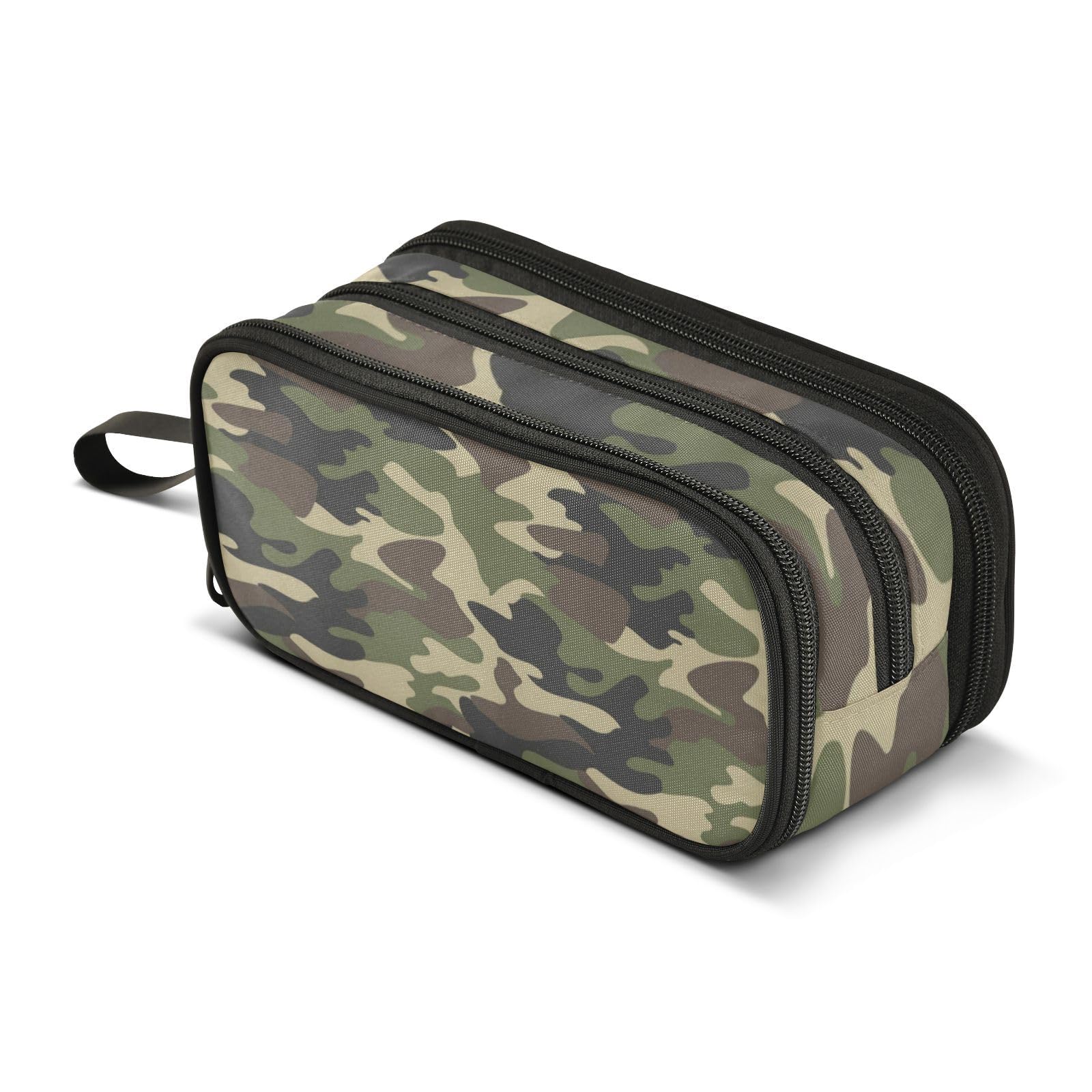 ISAOA Big Capacity Pencil Cases Brown Army Camouflage Pouch Bag Large Pen Bag Stationery Bag for Girls Boys Adults Student — image 1
