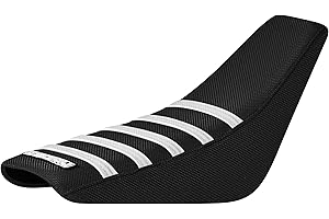 Enjoy Mfg Seat Cover - Compatible with Razor MX650 Dirt Rocket ebike #505 (All Black with White Ribs)