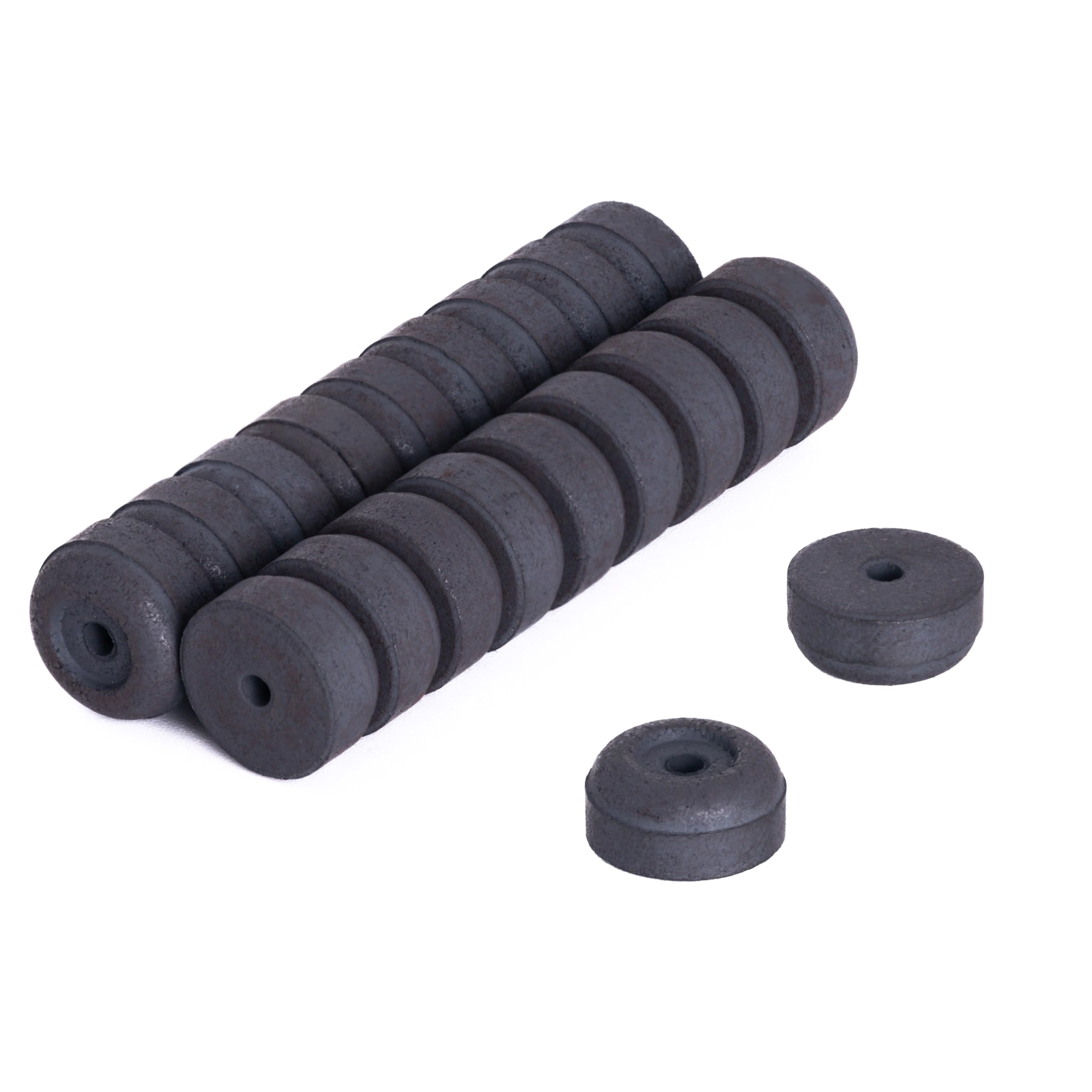 Y10 Ferrite Magnets for Arts, Crafts, Model Making, DIY and Hobbies - 12mm O.D. x 2mm I.D. x 6mm thick - 0.137kg Pull - Pack of 400