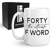 Hogg 40 the Ultimate F Word Mug, 15 oz Ceramic Funny Coffee Cup, Forty the Ultimate F Word, 40th Birthday Mug, 40 Year Old Gag Gifts for Men, 40th Birthday Gag Gifts