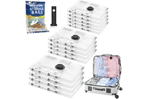 Space Saver Vacuum Storage Bag With Pump for Clothing,Travel Vacuum Seal Bag Vacuum Packing Bags for Luggage, Blankets, Beddi