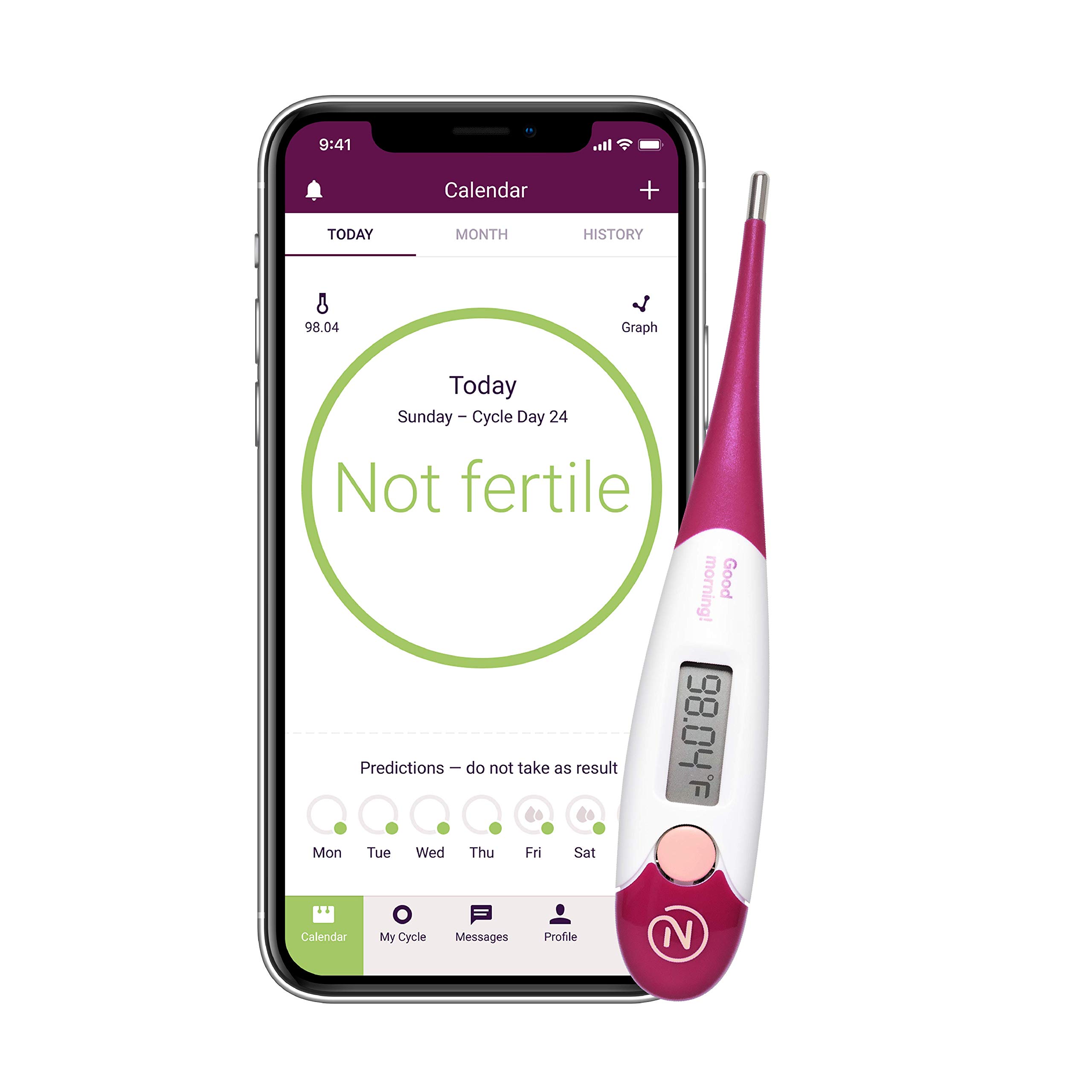 Natural Cycles 6 Month Subscription - Digital Birth Control with Basal Thermometer - Fertility Management App- (iOS and Android)
