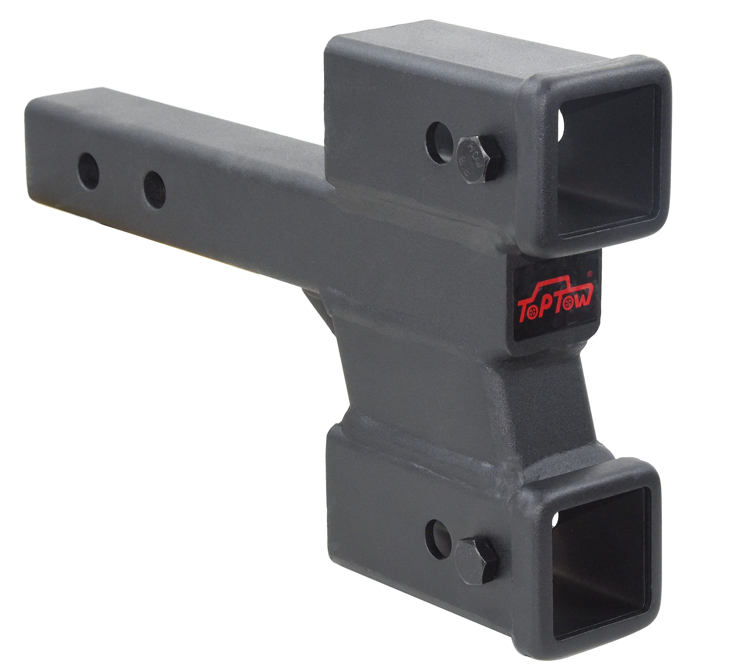 TOPTOW Trailer Dual Hitch Extender Adapter with 2 & 4-inch Riser/Drop ...
