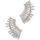 By Adina Eden Women's Pave Fancy Cage Stud Earrings, Silver, One Size