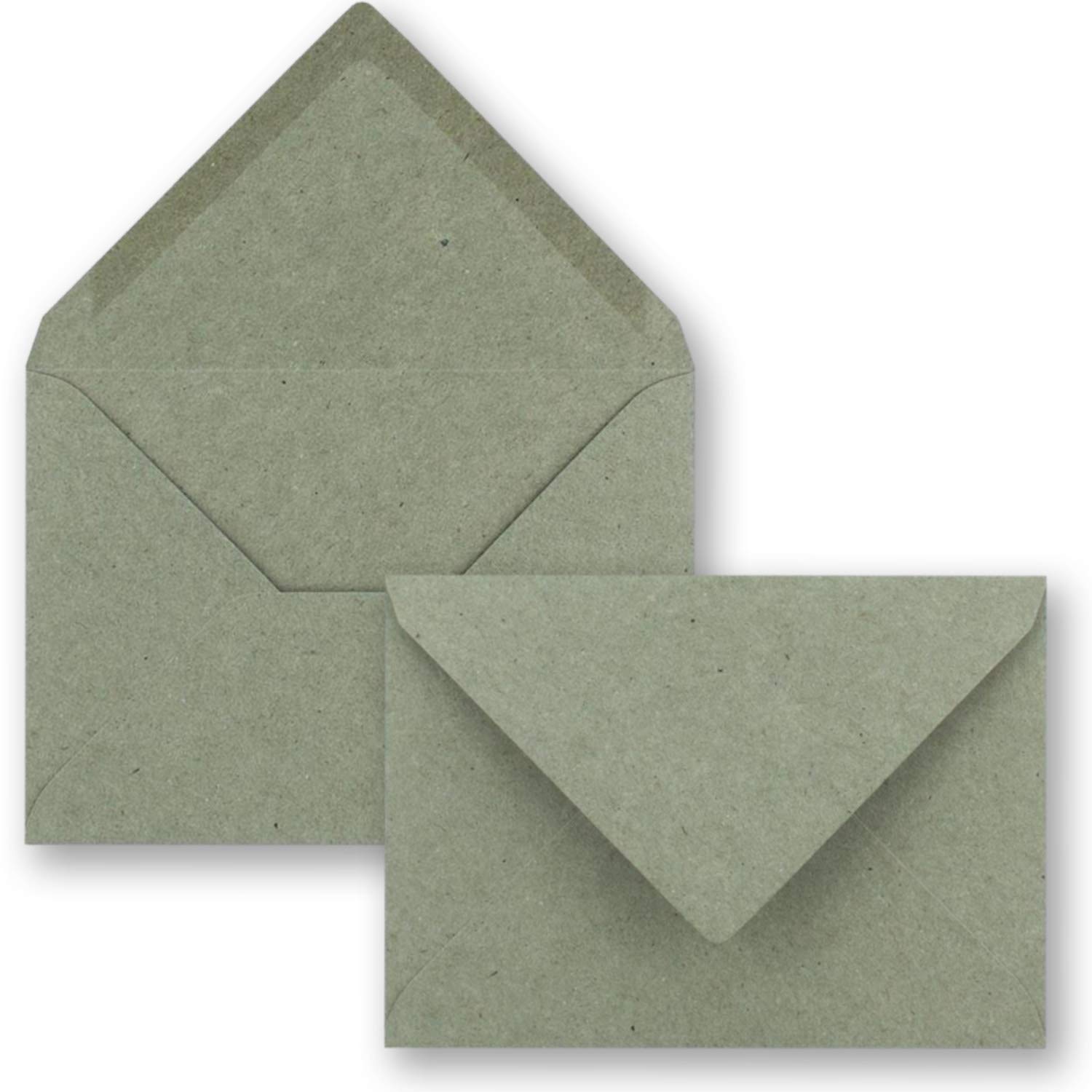 FarbenFroh by GUSTAV NEUSER 50x small envelopes made of kraft paper in grey DIN C7 8.1 x 11.4 cm with pointed flap and wet glue in 110 g/m² small blank mini envelope