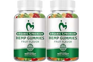 MOSRAY (2 Pack) Hemp Gummies for Pain Sleep Relax Anxiety 100% Natural Pure Extra Strength Organic Hemp Oil Extract Edible Vegan Low Sugar Hemp Gummy for Adults