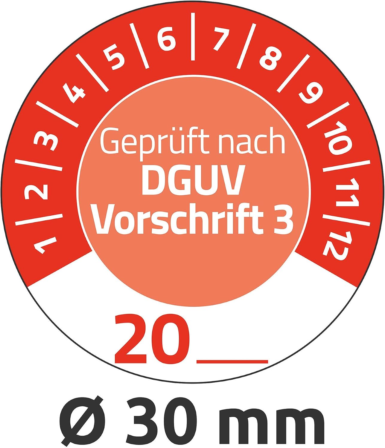 AVERY Zweckform Pack of 80 Test Badges, Tested According to DGUV Regulation 3 20xx (with Year to Enter Yourself, Durable