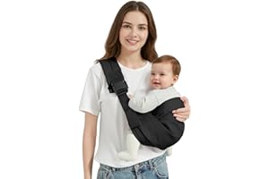Shiaon Baby Sling Carrier, Adjustable Baby Carrier Newborn to Toddler Carrier for 7-30lbs, Toddler Sling Carriers, Toddlers Hip Carriers, Black