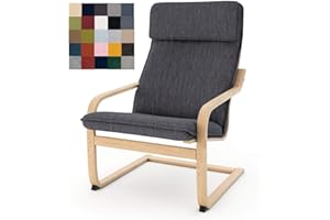Vepping Lude Multi Colored Armchair Replacement Cover, Fits IKEA Poäng Armchair, Cushion not Included (Cushion Design 3, Polyester - Dark Grey)