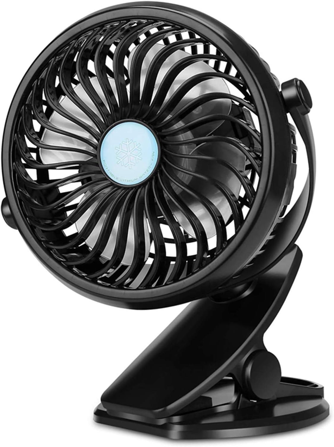 JoySusie Desk Fan, Portable Handheld Battery Operated Clip on Stroller Fan, Mini Table Fan with Rechargeable 2600mA Battery Powered Personal Fan for Baby, Car Seat, Gym, Indoor Outdoor - Black