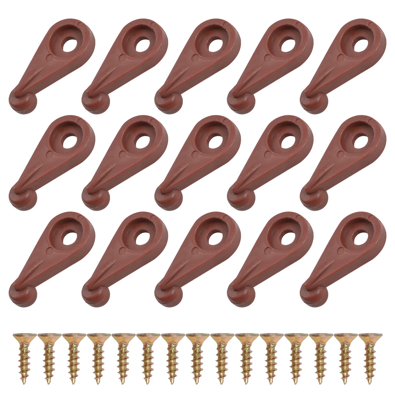 MOROBOR 50 PCS Glass Retainer Clips Kit, 4 mm Glass Clip Glass Cabinet Clips with Screws for Fixing Glass Cabinet Doors (Reddish Brown)
