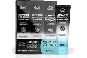 Venus Visage Activated Charcoal Toothpaste for Whitening Teeth - Black Toothpaste, Charcoal Whitening Toothpaste, Best Whitening Toothpaste (Pack of 3)
