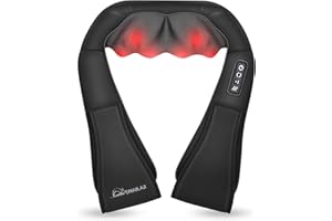 Snailax Shitasu Neck Massager with Heat, Deep Kneading Shoulder Massager for Home Office User, Electric Back Massage Pillow f