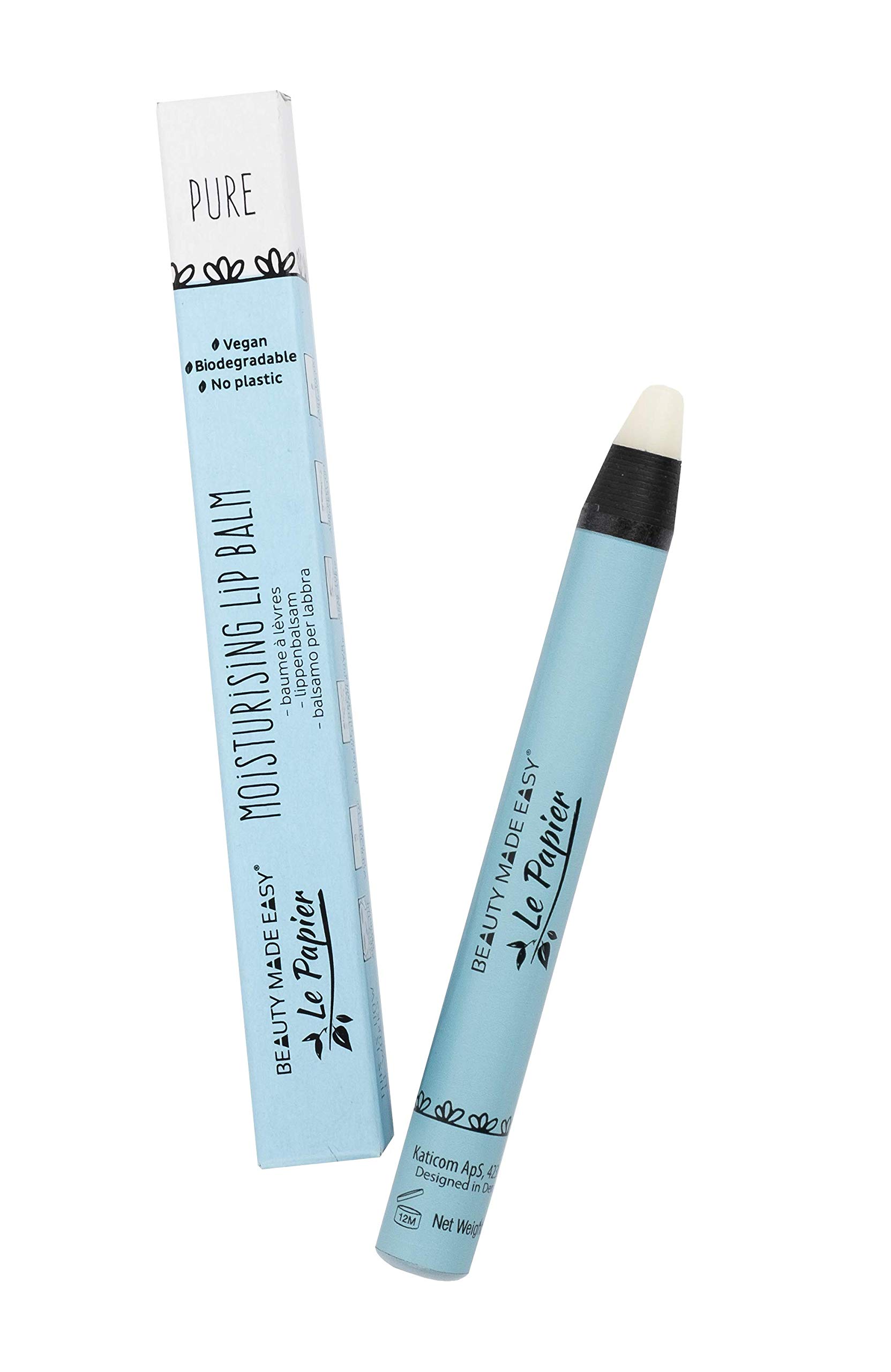 Beauty Made Easy Le Papier Clear Moisturising Vegan Lip Balm Pure Plastic Free and Biodegradable 6g
