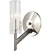 Aspire 1-Light Sconce in Black Nickel with Ribbed Crystal