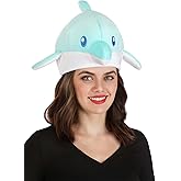 Dolphin Costume Hat Plush Animal Ocean Sea Creature Halloween Cosplay Accessory with Fins for Adults