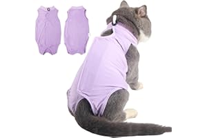 Kodervo Cat Surgery Recovery Suit, Kitten Surgical Full Bodysuit for Abdominal Wound Protector Anti Licking After Surgery, Professional Cat Surgical Suit E-Collar Alternative for Male & Female Pets