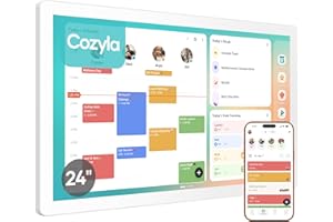 Cozyla Mate Calendar+ 2: 24" Digital Calendar Wall Touch Screen Chore Chart Customizable Dashboard Smart Electronic Display f
