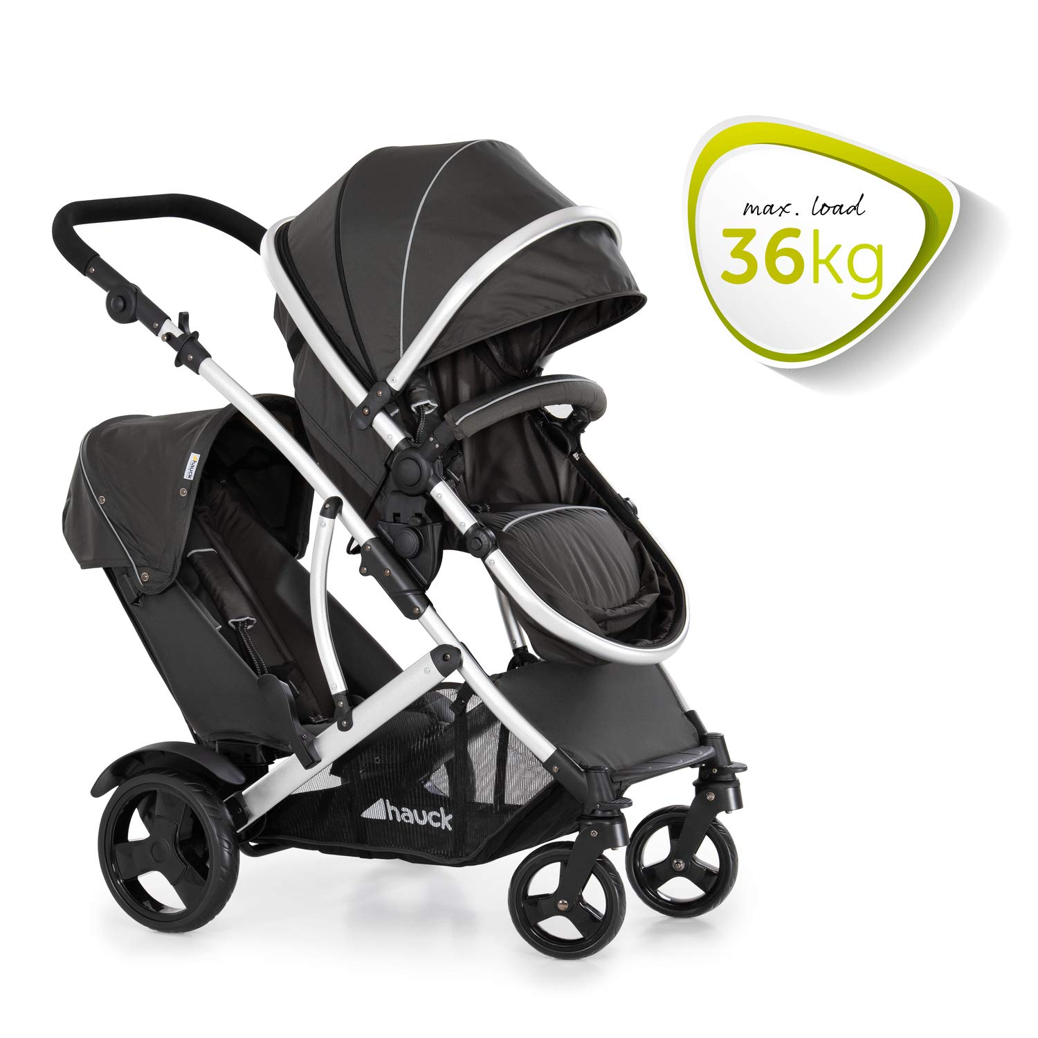 Hauck Duett 2 Tandem Double Pushchair up to 36 kg with Reversible Seat