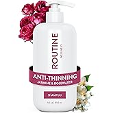Routine Wellness Anti-Thinning Shampoo for Thinning Hair - Biotin DHT Blocker Women & Men - Color Safe Shampoo for Hair Loss & Healthy Hair - Jasmine & Rosewater 14oz