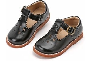 Kolan Todder Little Girls Oxford Shoes Mary Jane T-Strap School Uniform Party Dress Flat Shoes