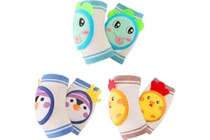 NASHRIO Baby Knee Pads for Crawling, Anti-Slip and Protect Toddlers Knees. Knee Warmer and Breathable 3D Mesh for Boys and Girls, 3 6 12 Months Old Baby Must Haves (3 Pairs)