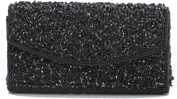 Amazon クラッチバッグ レディース キラキラ パーティーバッグ チェーンバッグ 小さい ミニバッグ ショルダーバッグ 結婚式 二次会 入学式 卒業式 入園式 卒園式 女性 F 予約 ブラック 2 5日後 クラッチバッグ