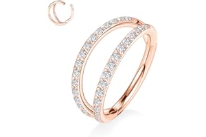 FUNLMO 316L Surgical Steel Nose Ring Hoop Septum Ring Conch Piercing Jewelry Cartilage Daith Helix Tragus Rook Lobe Earring Triple/Double Nose Lip Ring 20G 18G 16G