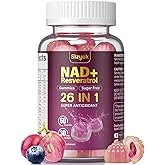 Sizyok NAD Resveratrol Gummies, NAD Supplements for Women with Hydrolyzed Collagen, Grape Seed, and D-Biotin Support Antioxidant Action, Anti-Aging, Cell Regeneration & Energy, Sugar-Free, 60 Gummies