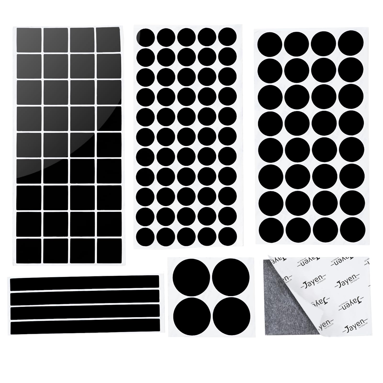Photo 1 of Jayen 132 Pcs Non Slip Self-Adhesive Silicone Cuttable Furniture Pads, Anti-Sliding Anti-Scratch Rubber Floor Protectors for Any Furniture and Appliances - Black (Glossy)